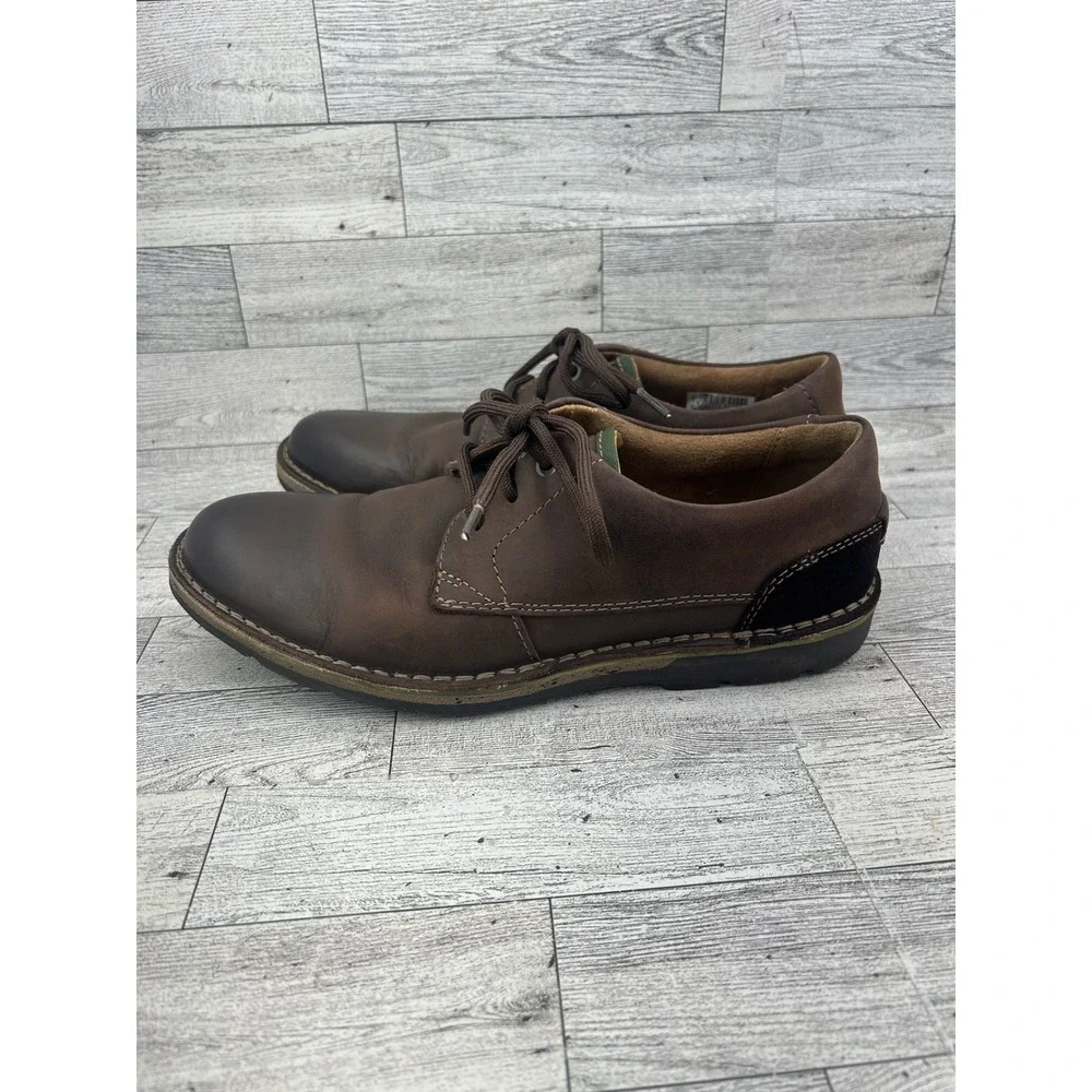 Clarks Edgewick Plain Men Dark Brown Leather Oxford Shoes Size‎ US 8M Ortholite